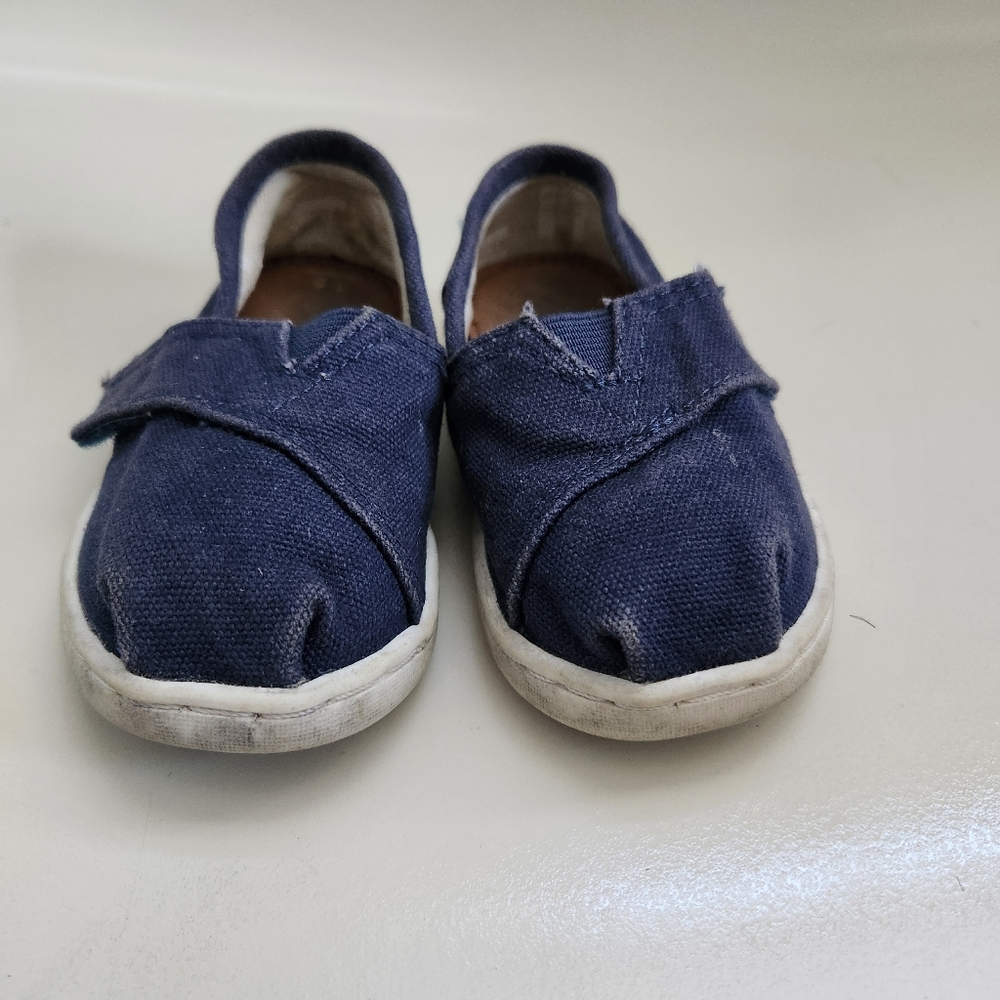 Toms Tiny Alpargata Navy canvas toddler size 5 - Picture 5 of 9